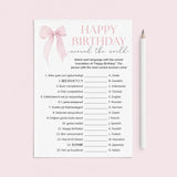 Bow Birthday Party Happy Birthday Around The World Game by LittleSizzle