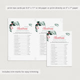Greenery Merry Christmas Game for Family Printable