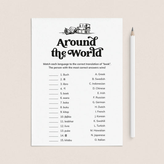 Fun Book Club Game Book Around The World Printable by LittleSizzle