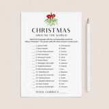 Simple Christmas Game Around The World Printable by LittleSizzle