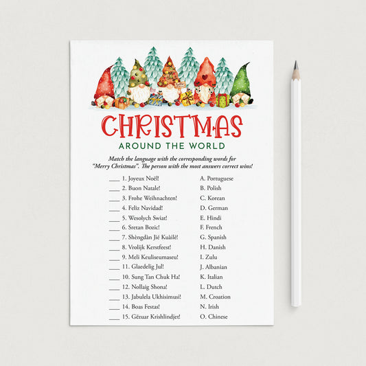Printable Merry Christmas Around The World Game with Answers by LittleSizzle