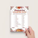Thank You Around The World Game for Thanksgiving Printable