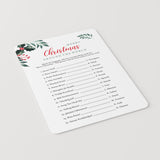 Greenery Merry Christmas Game for Family Printable