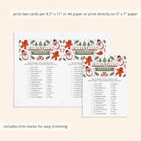 Merry Christmas Around The World Printable Game Card