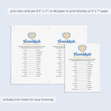 Printable Hanukkah Game Around The World with Answer Key