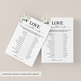 White Floral Game I Love You Around The World Answers Included