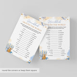 Hanukkah Table Game Card Around The World Printable