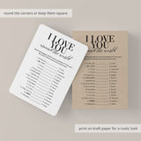 I Love You Around The World Game with Answers Printable