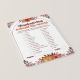Thank You Around The World Game for Thanksgiving Printable