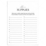 Simple Office Party Game Printable A To Z Office Supplies by LittleSizzle