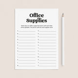 Easy Work Party Game Office Supplies A-Z Printable by LittleSizzle