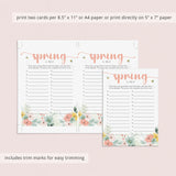 Spring A to Z Game Printable