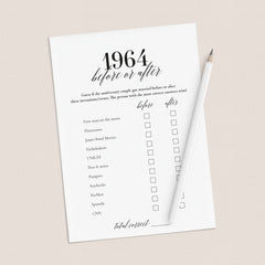 Married in 1964 60th Wedding Anniversary Party Games Bundle