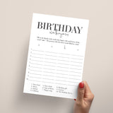 Mens Birthday Party Game Scattergories Printable