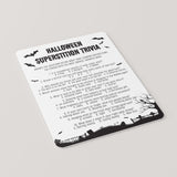 Black Halloween Trivia Quiz Questions and Answers Printable
