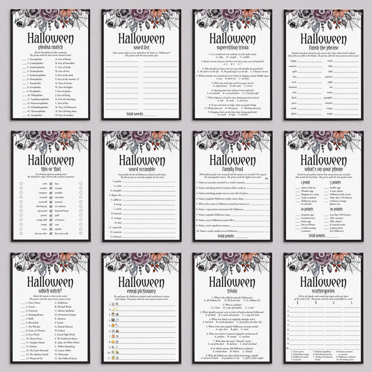 Gothic Halloween Party Games Bundle Printable by LittleSizzle