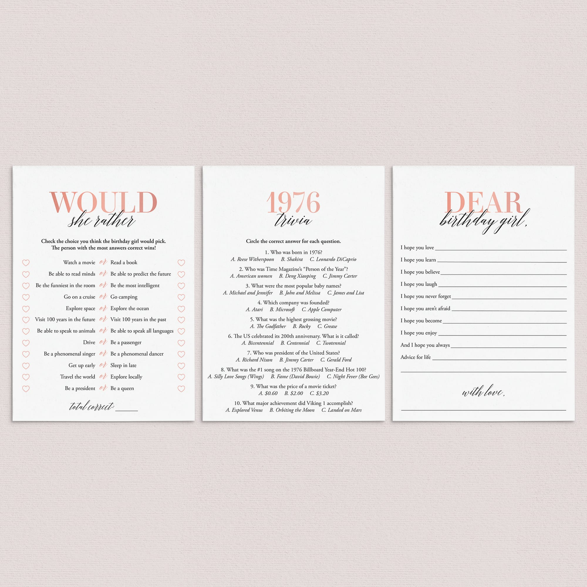 50th Birthday Games For Her Born in 1976 by LittleSizzle