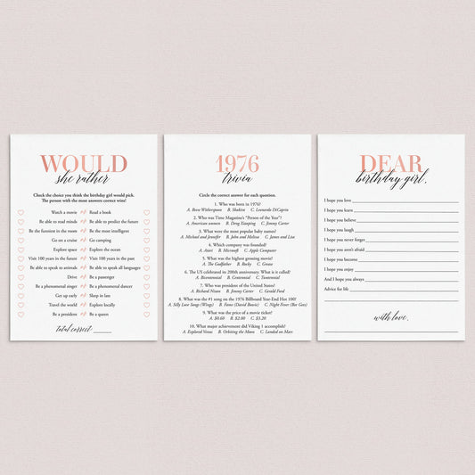 50th Birthday Games For Her Born in 1976 by LittleSizzle