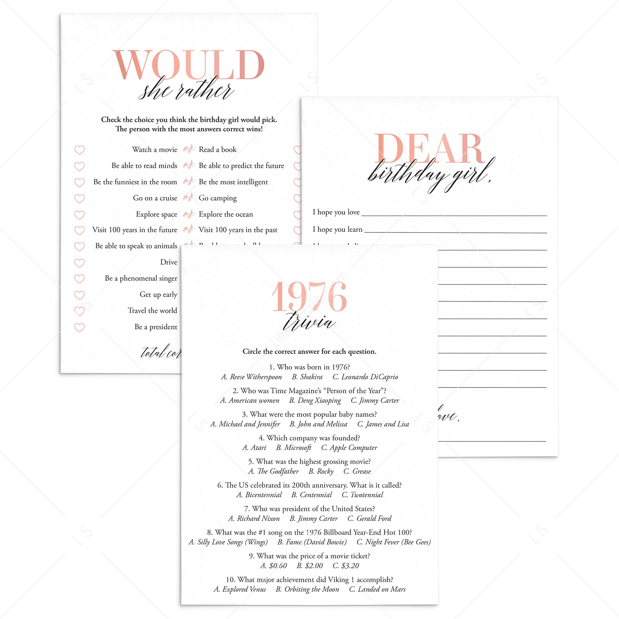 50th Birthday Games For Her Born in 1976 by LittleSizzle