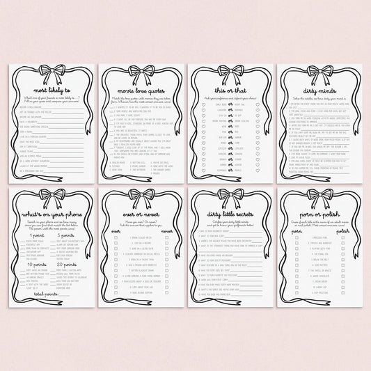 Bow Galentine's Day Games Bundle Printable by LittleSizzle
