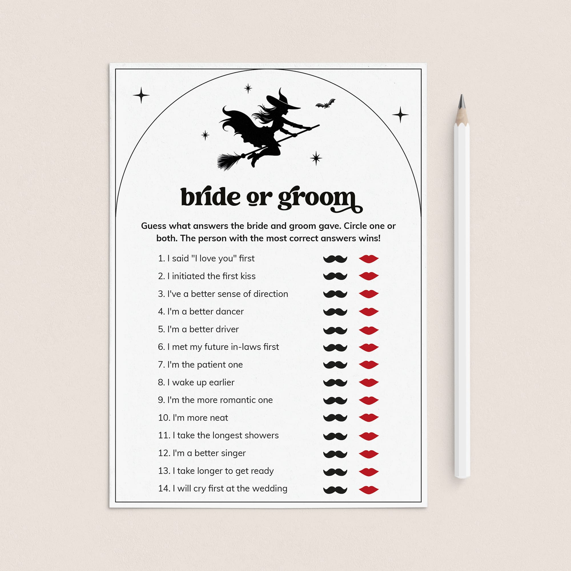 This Witch Is Getting Hitched Bridal Shower Game Bride or Groom Printable by LittleSizzle