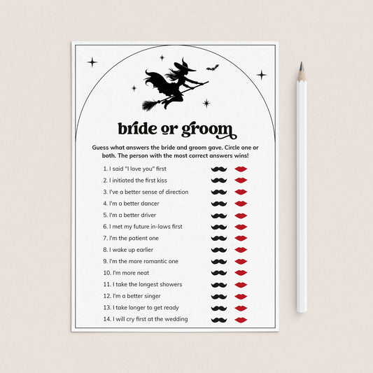 This Witch Is Getting Hitched Bridal Shower Game Bride or Groom Printable by LittleSizzle