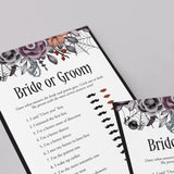 Halloween Theme Floral Bridal Shower Game Bride or Groom