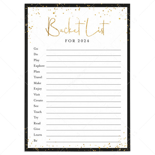 New Years Bucket List for 2024 Printable by LittleSizzle