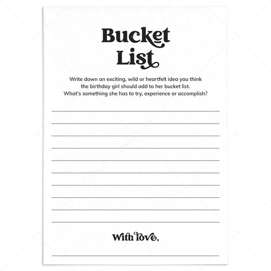 Birthday Bucket List Ideas for Her Printable by LittleSizzle
