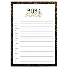 2024 New Year's Bucket List Card Printable by LittleSizzle