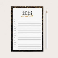 2024 New Year's Bucket List Card Printable by LittleSizzle