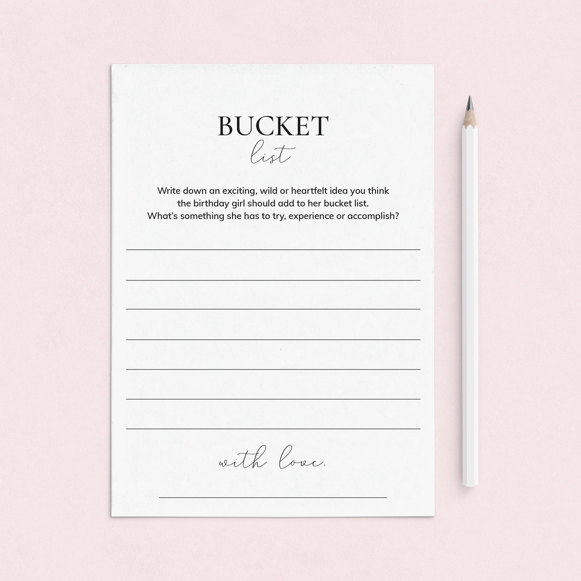 Bucket List Cards for Her Birthday Printable by LittleSizzle
