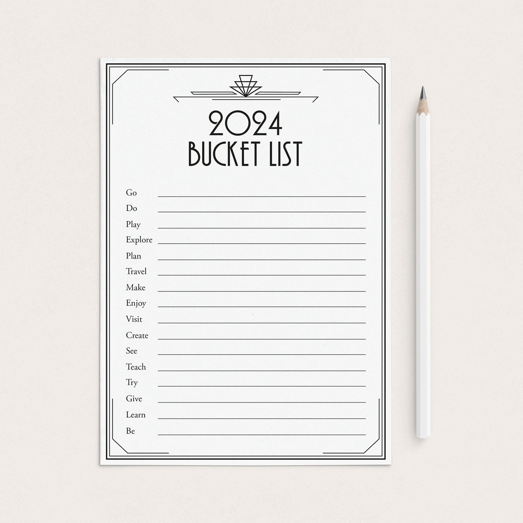 Printable New Year Bucket List 2024 by LittleSizzle