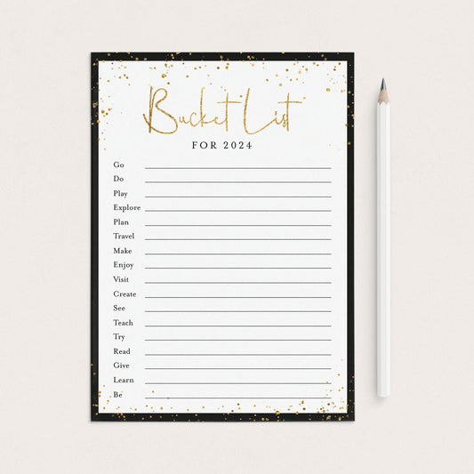 New Years Bucket List for 2024 Printable by LittleSizzle
