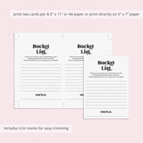 Birthday Bucket List Ideas for Her Printable