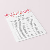 Valentine Candy Match with Answers PDF Digital Download