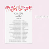 Valentine Candy Match with Answers PDF Digital Download