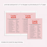 Valentine's Day Candy Match Game with Answer Key Digital Download