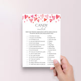 Valentine Candy Match with Answers PDF Digital Download