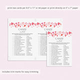 Valentine Candy Match with Answers PDF Digital Download