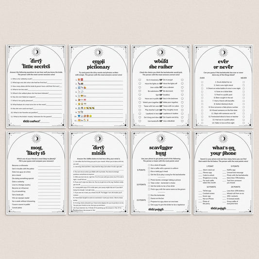 Celestial Bachelorette Party Games Bundle Printable by LittleSizzle
