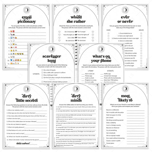 Celestial Bachelorette Party Games Bundle Printable by LittleSizzle