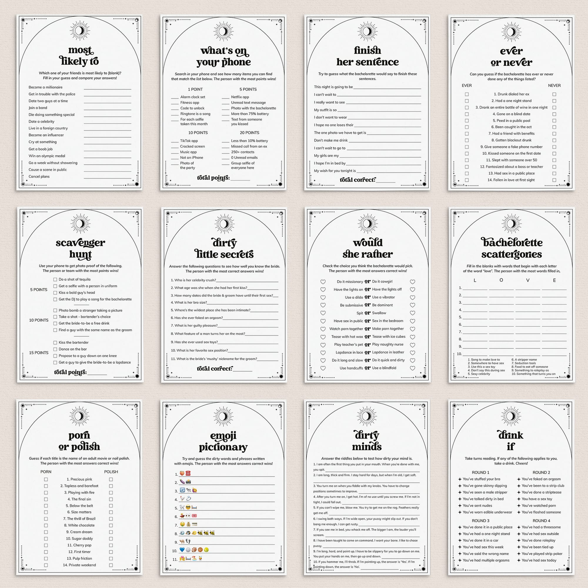 To The Moon and Bach Party Games and Activities Printable by LittleSizzle