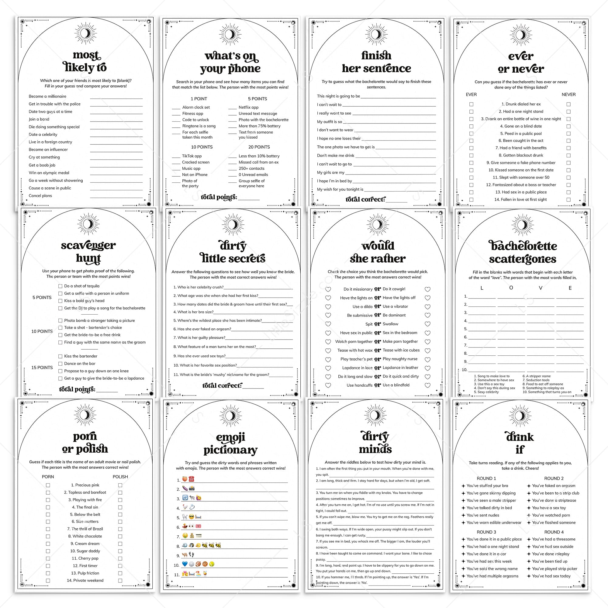 To The Moon and Bach Party Games and Activities Printable by LittleSizzle
