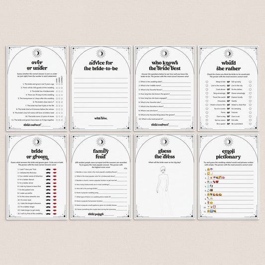 Celestial Bridal Shower Games Bundle Printable by LittleSizzle