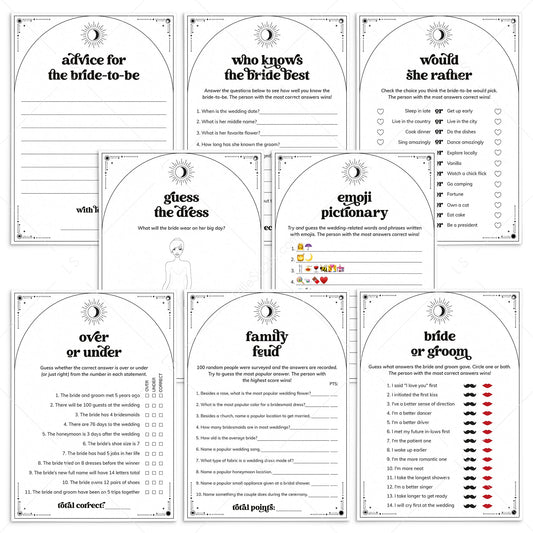 Celestial Bridal Shower Games Bundle Printable by LittleSizzle