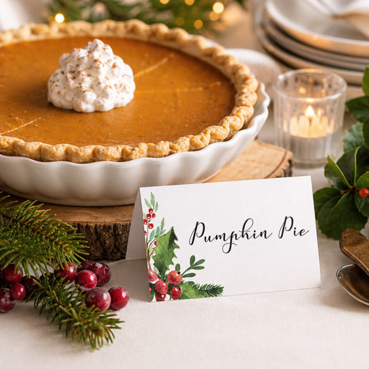 Holiday Theme Buffet Card Template