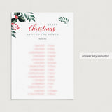 Greenery Merry Christmas Game for Family Printable