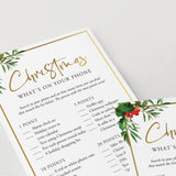 Gold and Greenery Christmas Games Bundle Printable