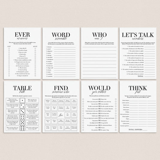 Class Reunion Games Bundle Printable by LittleSizzle